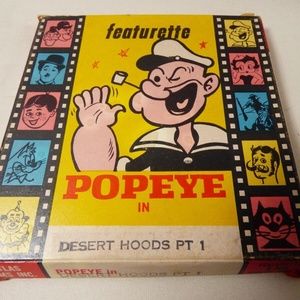 Vintage Featurette Popeye in Desert Hoods pt 1 Atlas 8mm Kids reel film in box